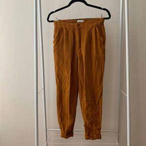 RVCA Orange/Gold Knit Pants with Subtle Stripes